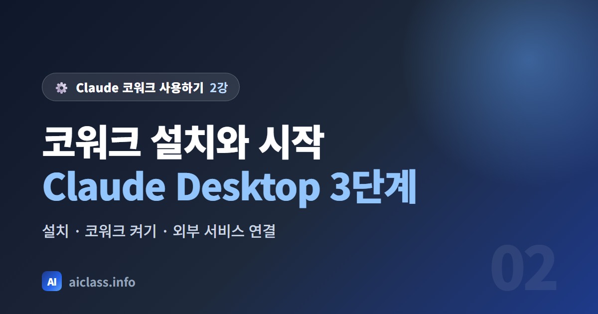 Claude 코워크 설치와 시작 방법 Claude Desktop 3단계 강의 대표 이미지